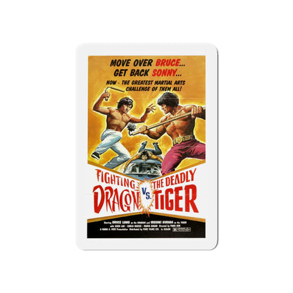 FIGHTING DRAGON VS DEADLY TIGER 1974 Movie Poster - Die-Cut Magnet-6 × 6"-The Sticker Space