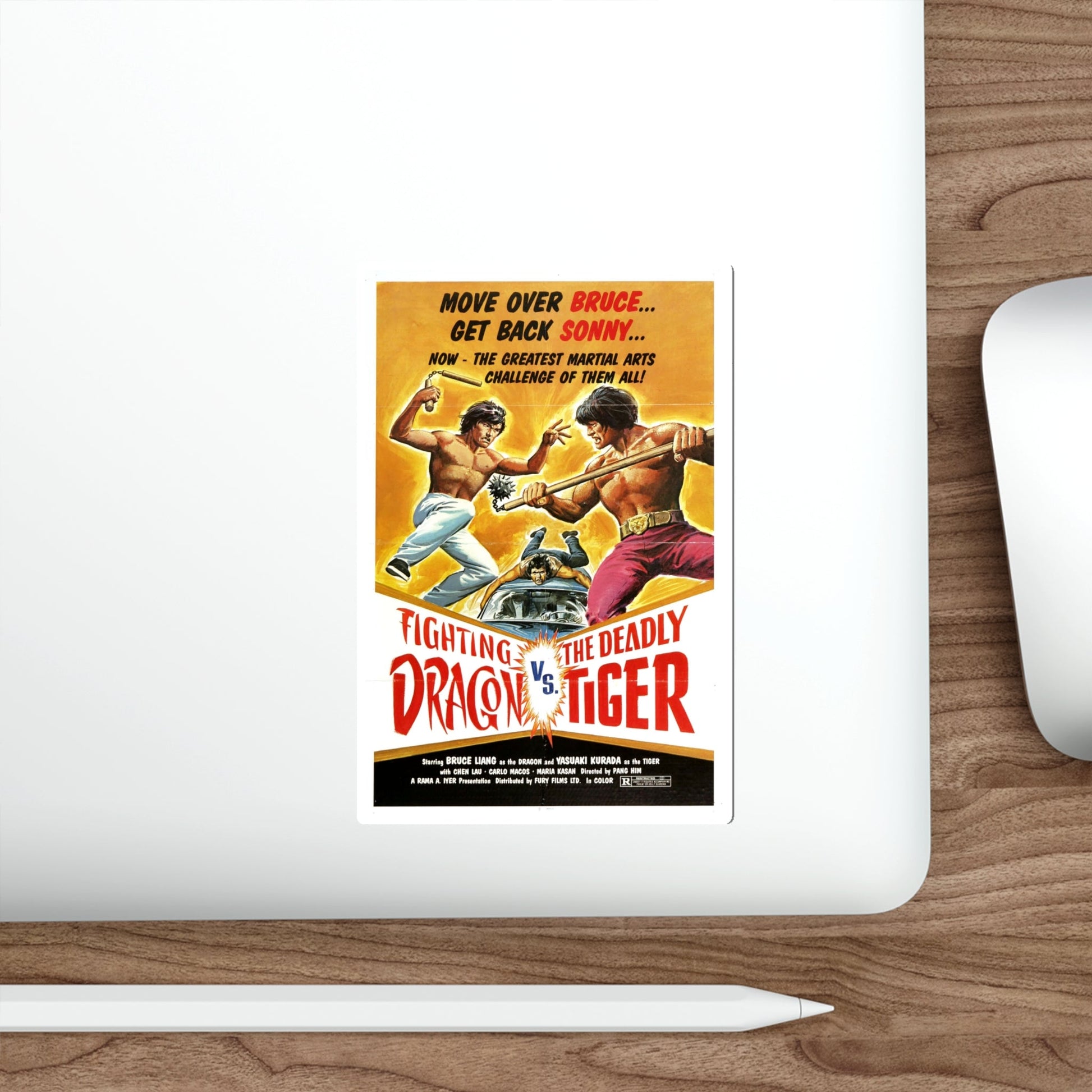 FIGHTING DRAGON VS DEADLY TIGER 1974 Movie Poster STICKER Vinyl Die-Cut Decal-The Sticker Space