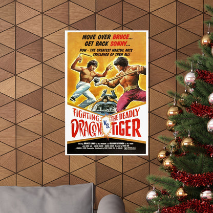 FIGHTING DRAGON VS DEADLY TIGER 1974 - Paper Movie Poster-The Sticker Space