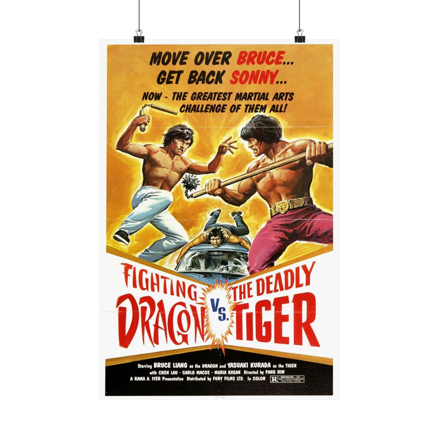 FIGHTING DRAGON VS DEADLY TIGER 1974 - Paper Movie Poster-16″ x 24″-The Sticker Space