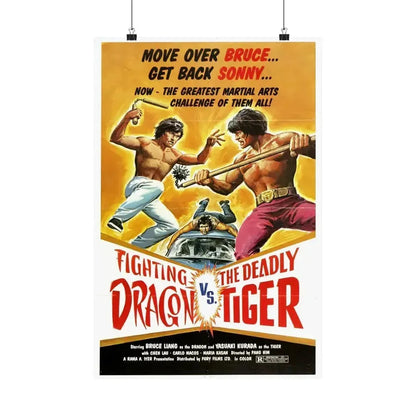 FIGHTING DRAGON VS DEADLY TIGER 1974 - Paper Movie Poster 16″ x 24″ Matte - The Sticker Space