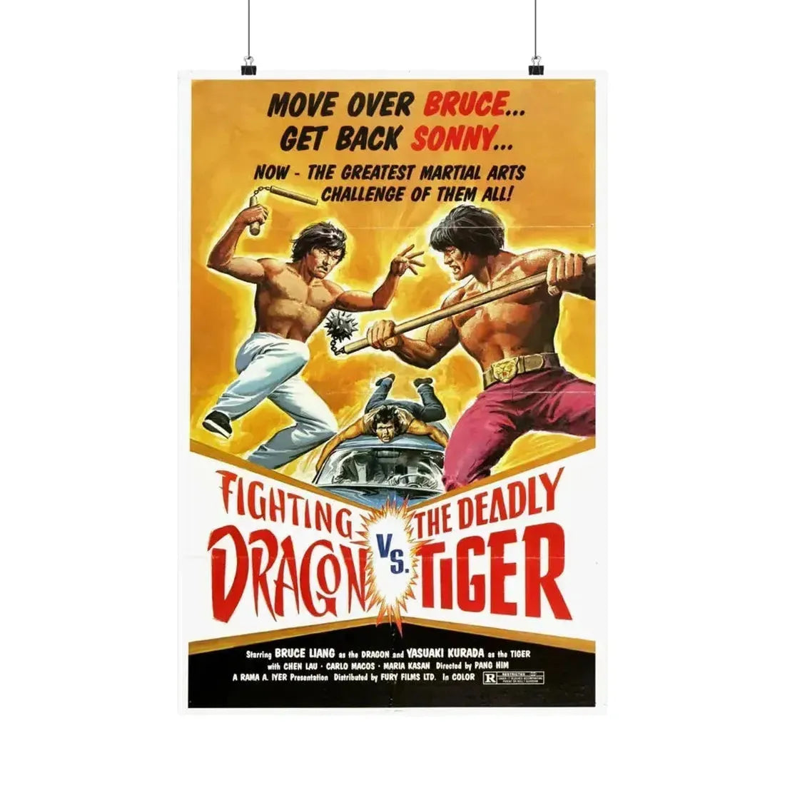 FIGHTING DRAGON VS DEADLY TIGER 1974 - Paper Movie Poster 20″ x 30″ Matte - The Sticker Space