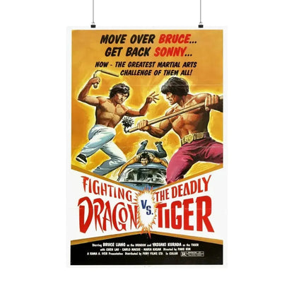 FIGHTING DRAGON VS DEADLY TIGER 1974 - Paper Movie Poster - The Sticker Space