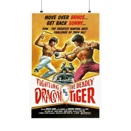 FIGHTING DRAGON VS DEADLY TIGER 1974 - Paper Movie Poster - The Sticker Space