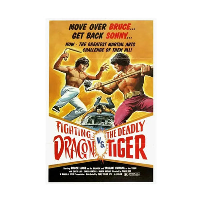 FIGHTING DRAGON VS DEADLY TIGER 1974 - Paper Movie Poster - The Sticker Space