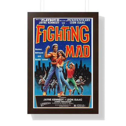 FIGHTING MAD (DEATH FORCE) 1978 - Framed Movie Poster 16″ x 24″ Walnut - The Sticker Space