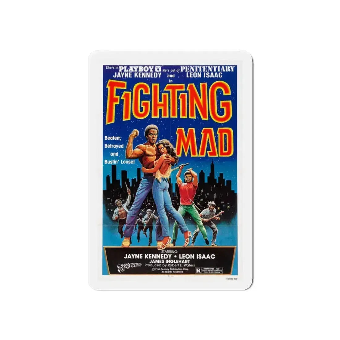 FIGHTING MAD (DEATH FORCE) 1978 Movie Poster - Refrigerator Magnet 6 Inch - The Sticker Space