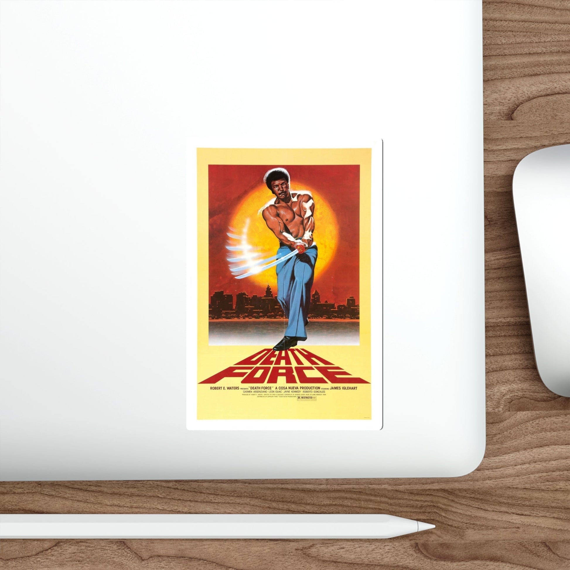 FIGHTING MAD (DEATH FORCE) (2) 1978 Movie Poster STICKER Vinyl Die-Cut Decal-The Sticker Space