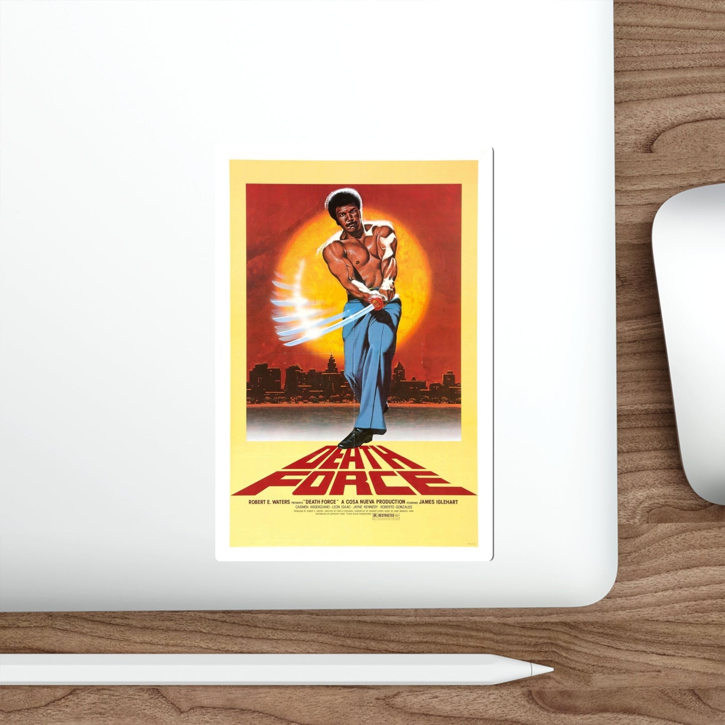 FIGHTING MAD (DEATH FORCE) (2) 1978 Movie Poster STICKER Vinyl Die-Cut Decal-The Sticker Space