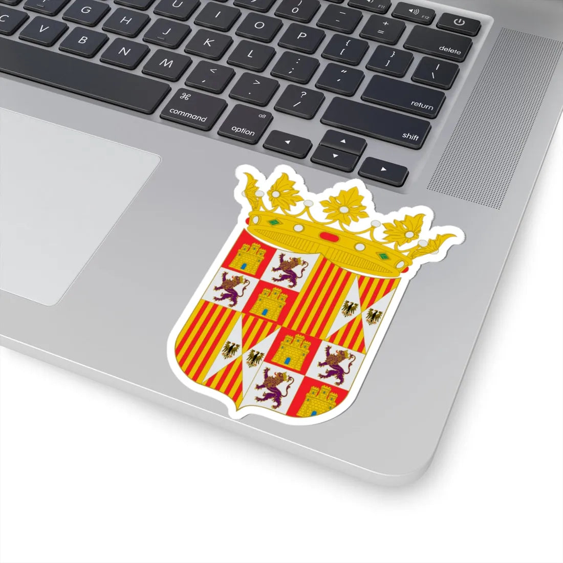 File-Escudo de armas de los reyes Católicos 1475-1492 (Spain) (Coat of Arms) STICKER Vinyl Kiss-Cut Decal - The Sticker Space