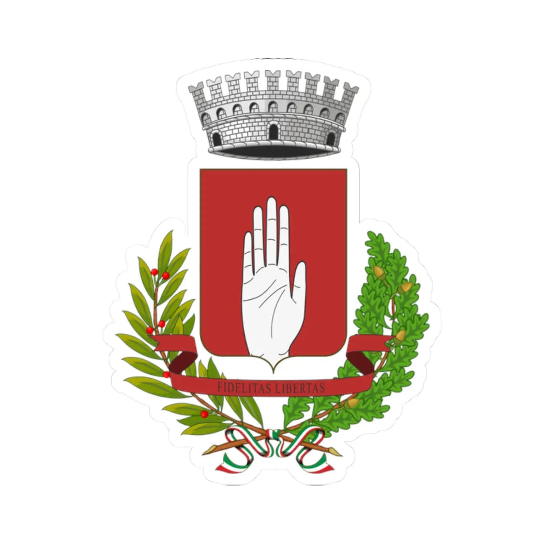 Filetto Italia-Stemma (Italy) (Coat of Arms) STICKER Vinyl Kiss-Cut Decal 2 Inch White - The Sticker Space