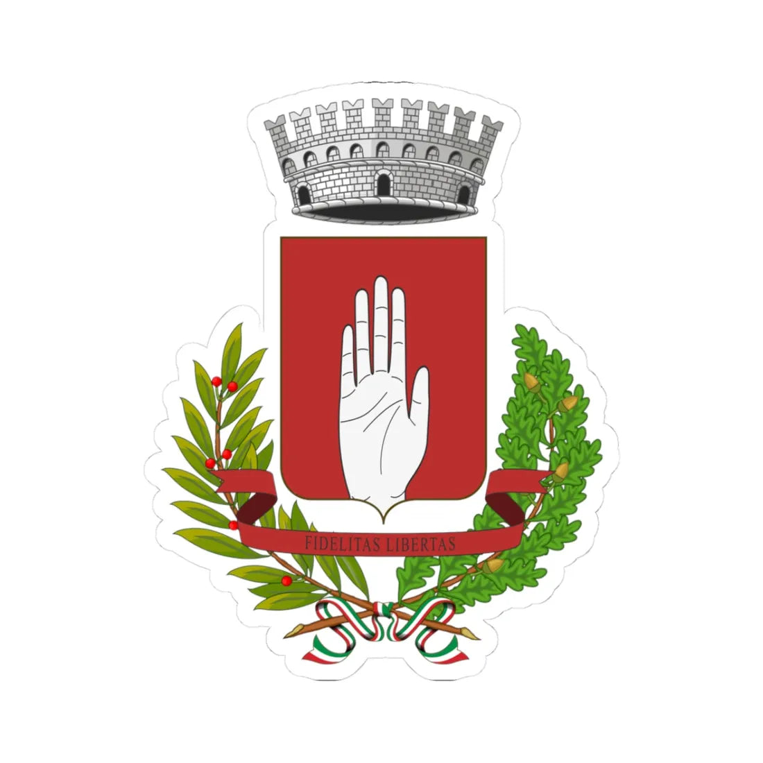 Filetto Italia-Stemma (Italy) (Coat of Arms) STICKER Vinyl Kiss-Cut Decal 3 Inch White - The Sticker Space
