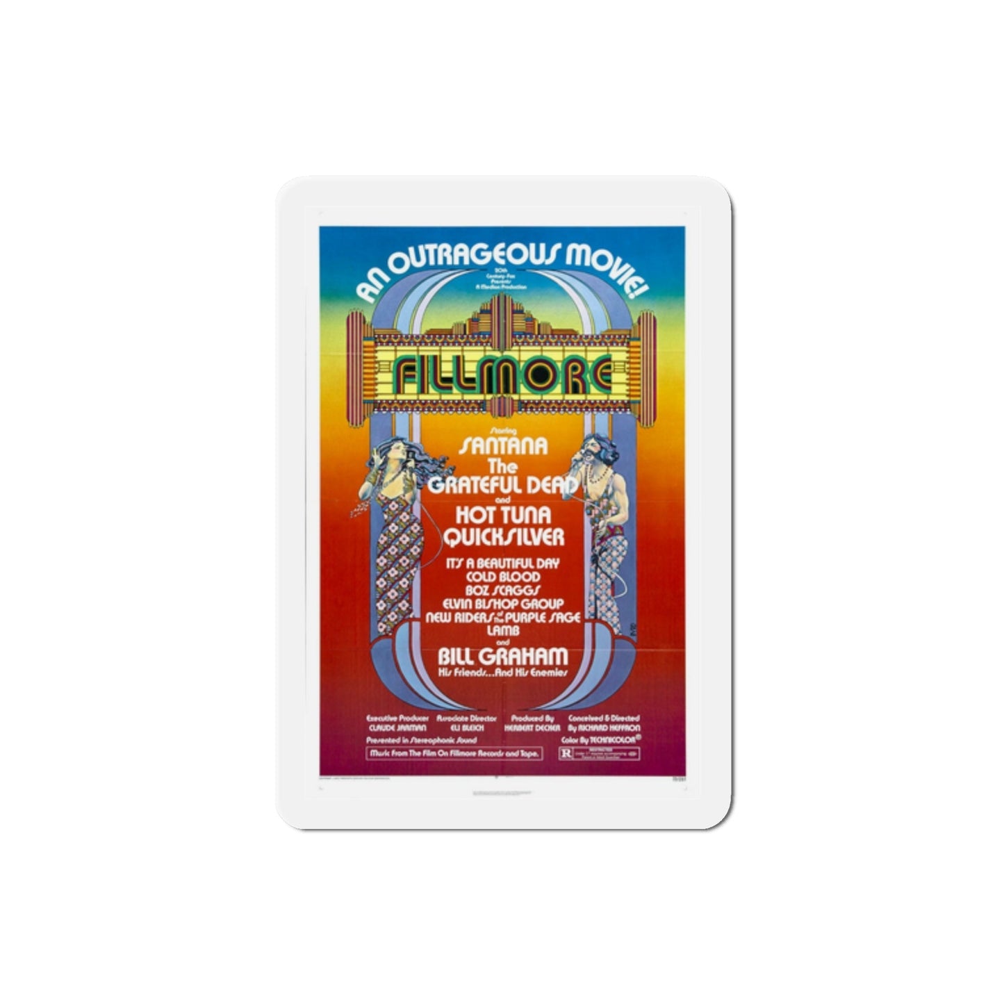 Fillmore 1972 Movie Poster Die-Cut Magnet-2 Inch-The Sticker Space