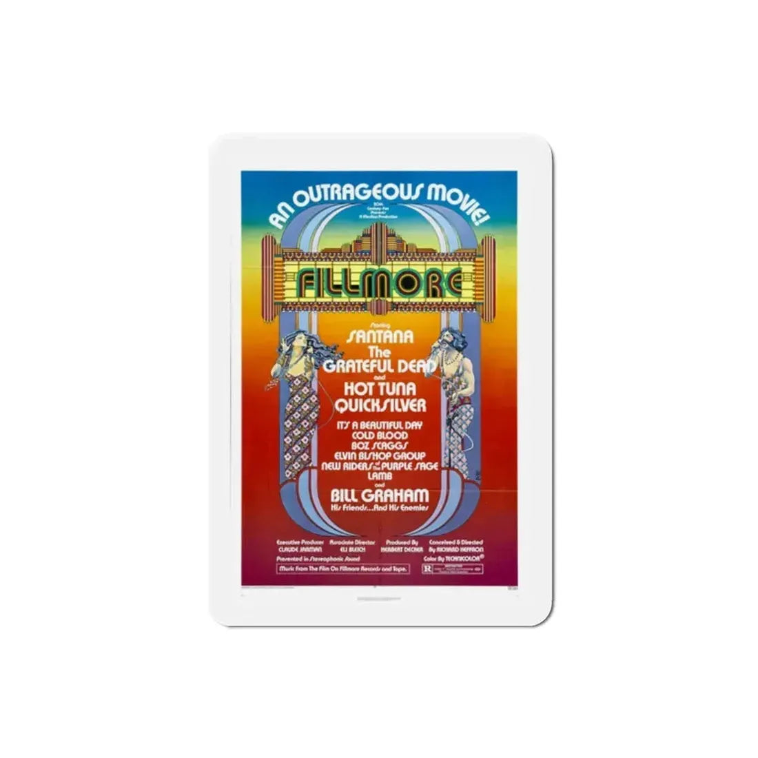 Fillmore 1972 Movie Poster Refrigerator Magnet 2 Inch - The Sticker Space