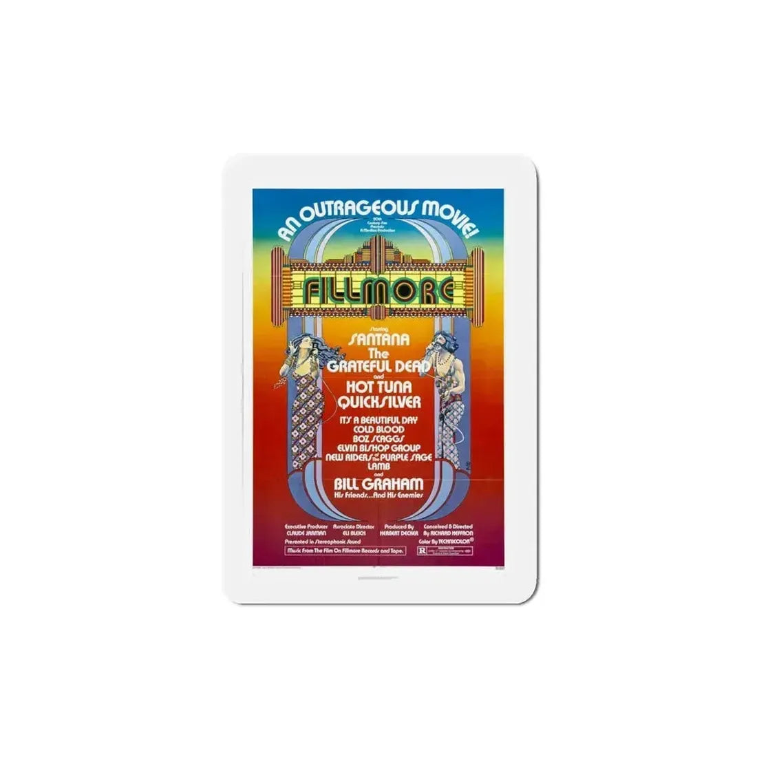 Fillmore 1972 Movie Poster Refrigerator Magnet 5 Inch - The Sticker Space