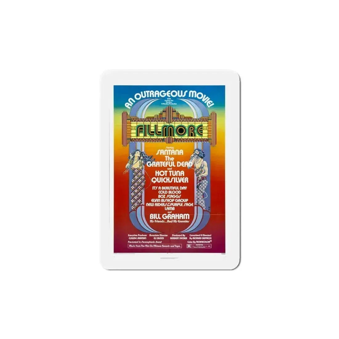 Fillmore 1972 Movie Poster Refrigerator Magnet 6 Inch - The Sticker Space