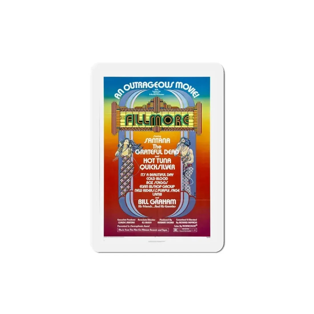 Fillmore 1972 Movie Poster Refrigerator Magnet - The Sticker Space