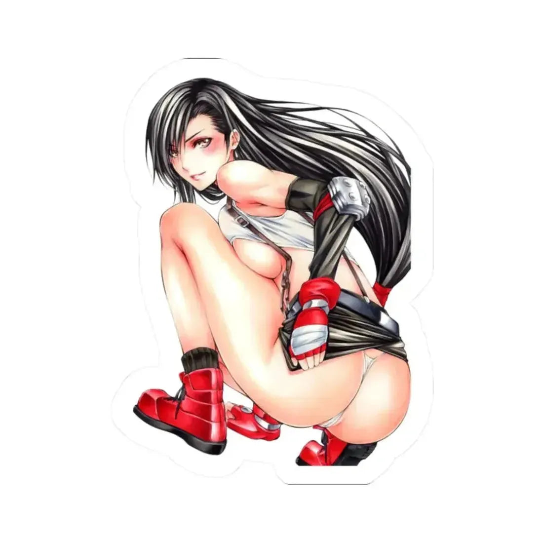 Final Fantasy VII Tifa Lockhart 5 (Anime/Ecchi) STICKER Vinyl Kiss-Cut Decal 2 Inch White - The Sticker Space