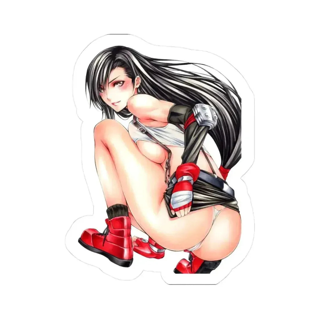 Final Fantasy VII Tifa Lockhart 5 (Anime/Ecchi) STICKER Vinyl Kiss-Cut Decal 3 Inch White - The Sticker Space