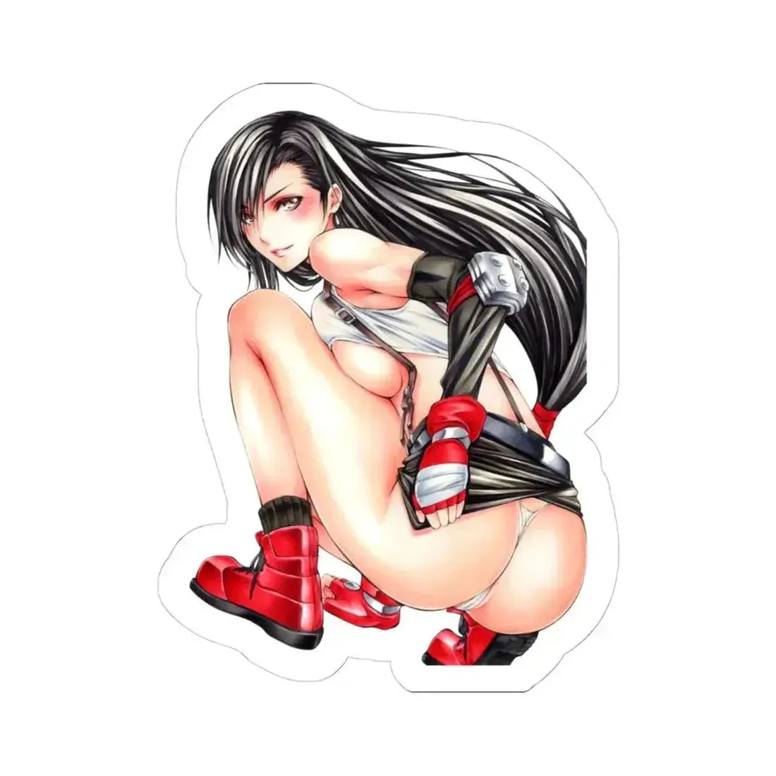 Final Fantasy VII Tifa Lockhart 5 (Anime/Ecchi) STICKER Vinyl Kiss-Cut Decal 4 Inch White - The Sticker Space