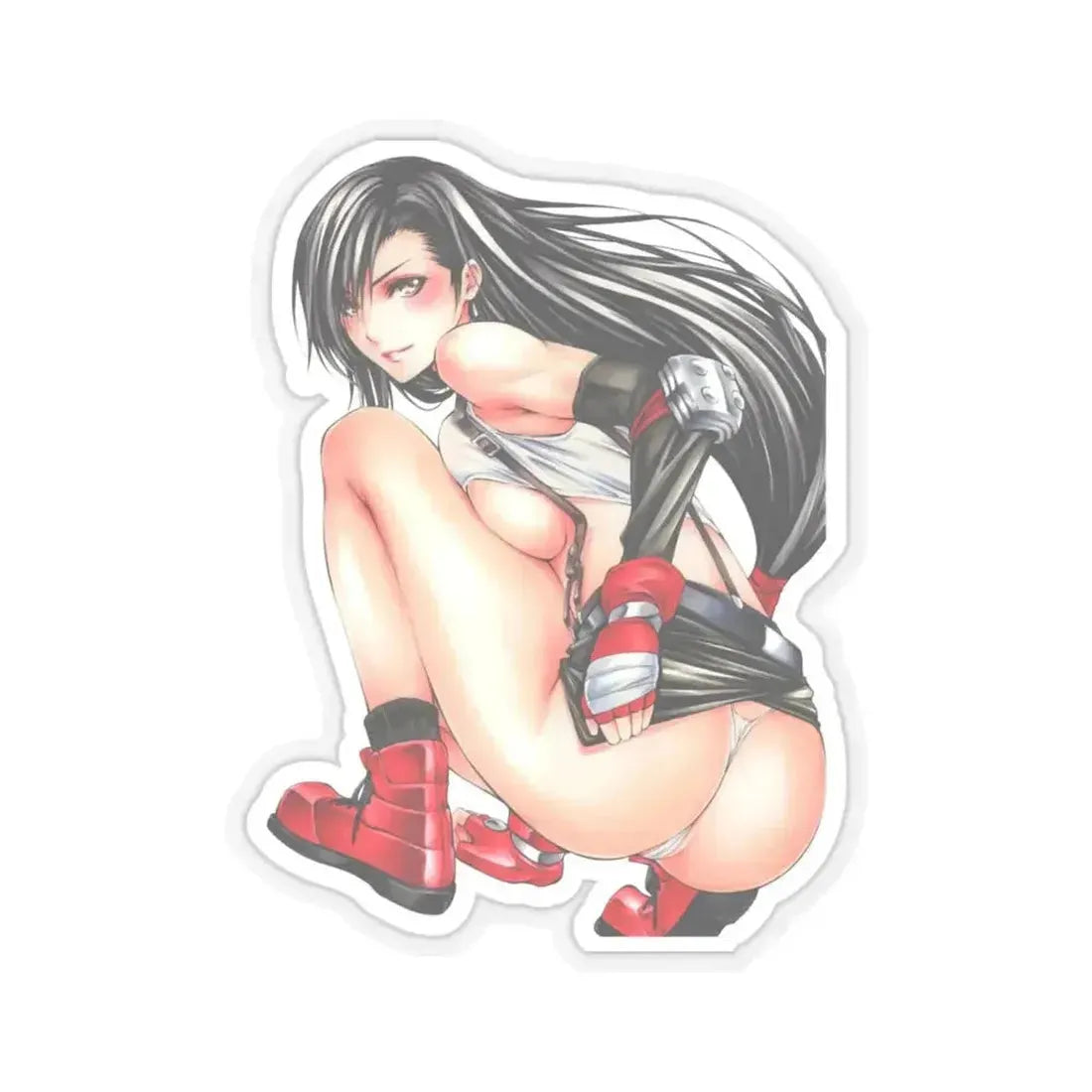 Final Fantasy VII Tifa Lockhart 5 (Anime/Ecchi) STICKER Vinyl Kiss-Cut Decal 6 Inch Transparent - The Sticker Space