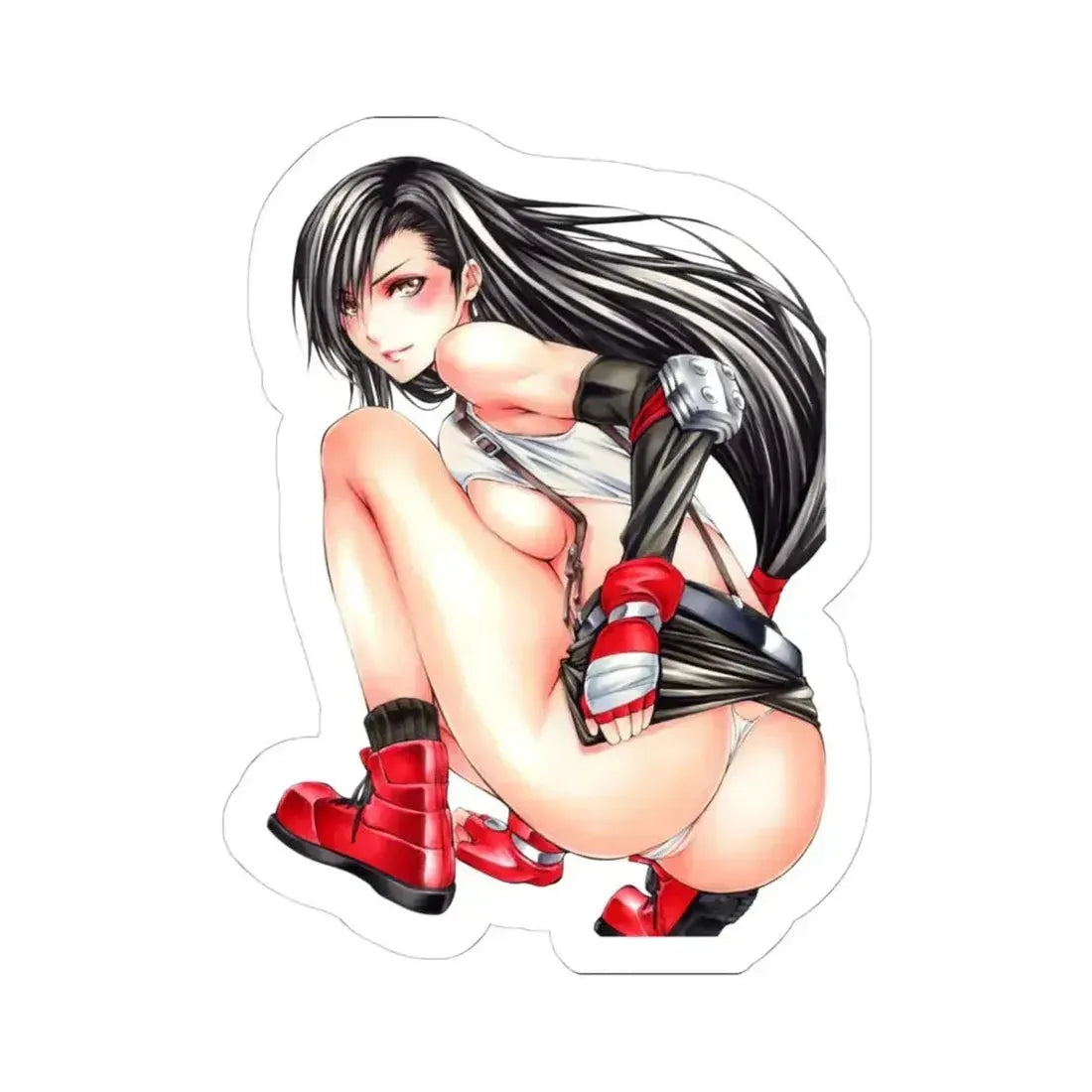 Final Fantasy VII Tifa Lockhart 5 (Anime/Ecchi) STICKER Vinyl Kiss-Cut Decal 6 Inch White - The Sticker Space