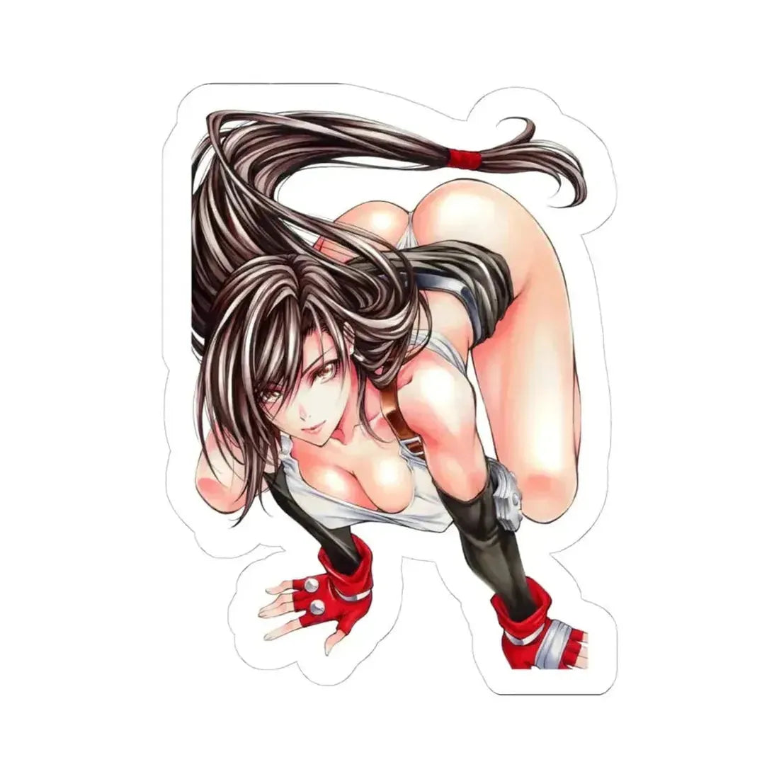 Final Fantasy VII Tifa Lockhart 7 (Anime/Ecchi) STICKER Vinyl Kiss-Cut Decal 4 Inch White - The Sticker Space