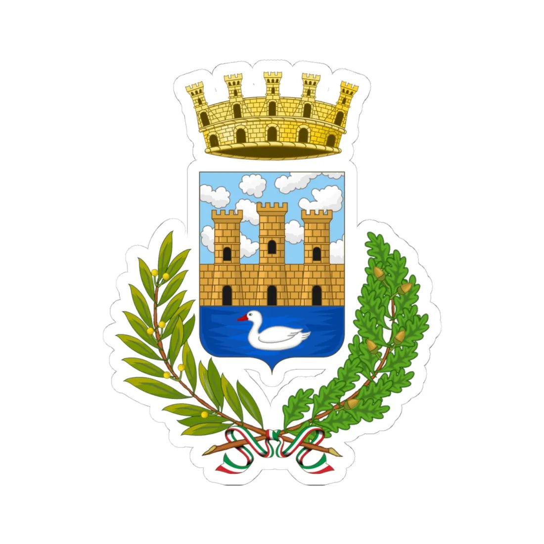 Finale Emilia-Stemma (Italy) (Coat of Arms) STICKER Vinyl Kiss-Cut Decal 4 Inch White - The Sticker Space