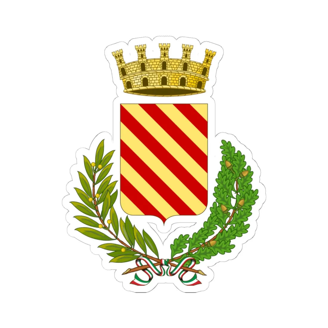 Finale Ligure-Stemma (Italy) (Coat of Arms) STICKER Vinyl Kiss-Cut Decal 6 Inch White - The Sticker Space
