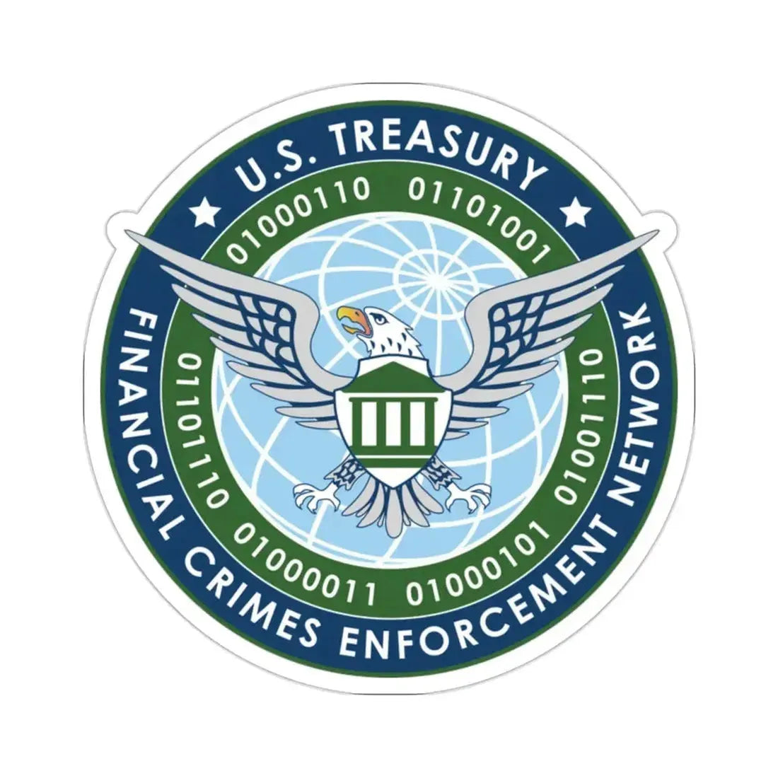 Financial Crimes Enforcement Network 2 STICKER Vinyl Die-Cut Decal - The Sticker Space