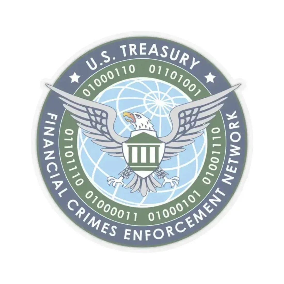 Financial Crimes Enforcement Network 2 - STICKER Vinyl Kiss-Cut Decal 2 Inch Transparent - The Sticker Space