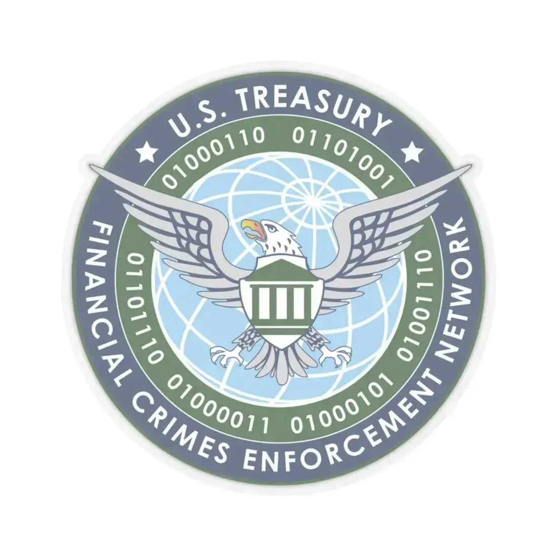 Financial Crimes Enforcement Network 2 - STICKER Vinyl Kiss-Cut Decal 3 Inch Transparent - The Sticker Space