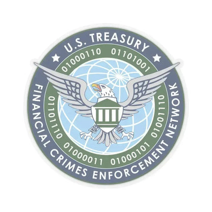 Financial Crimes Enforcement Network 2 - STICKER Vinyl Kiss-Cut Decal 3 Inch Transparent - The Sticker Space