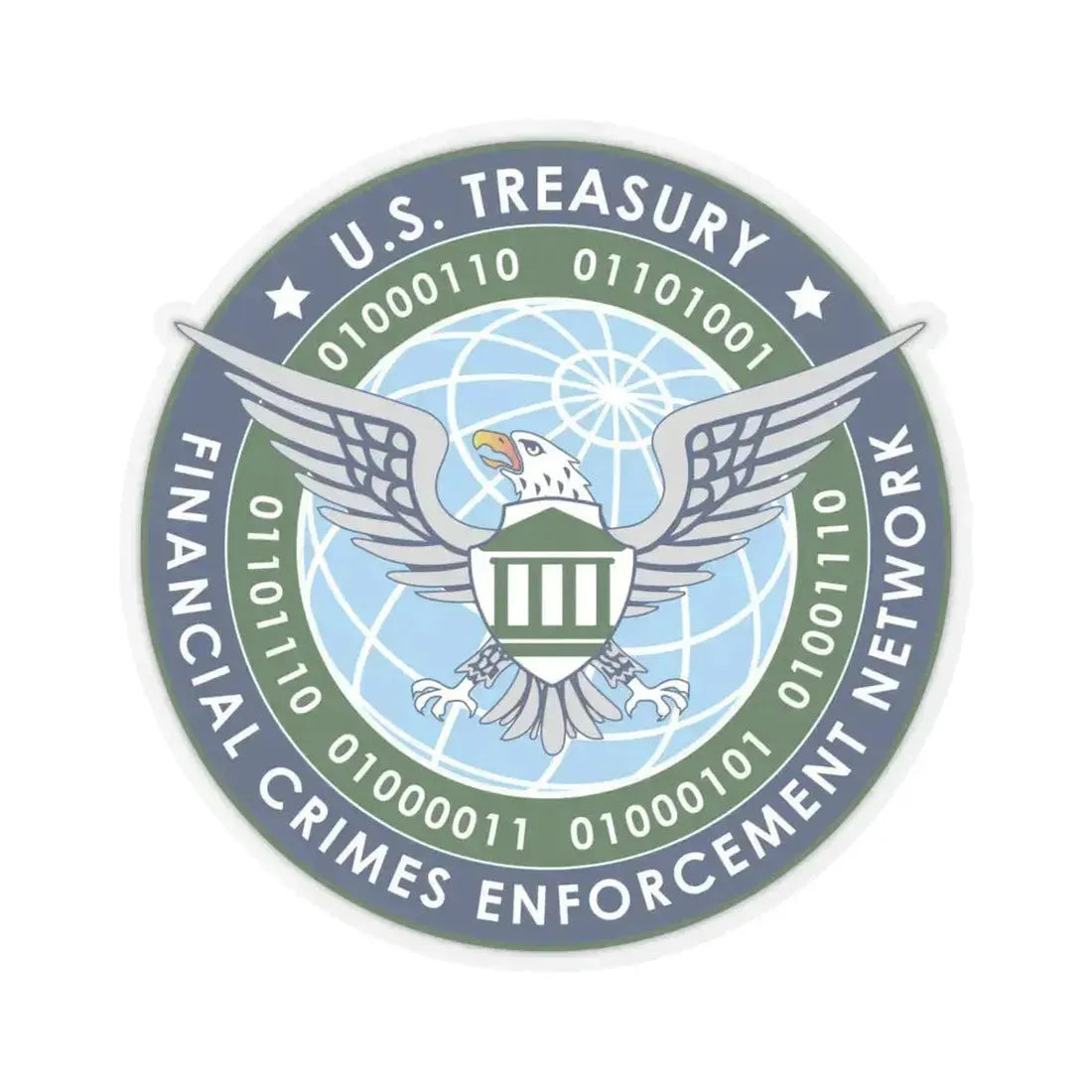 Financial Crimes Enforcement Network 2 - STICKER Vinyl Kiss-Cut Decal 6 Inch Transparent - The Sticker Space