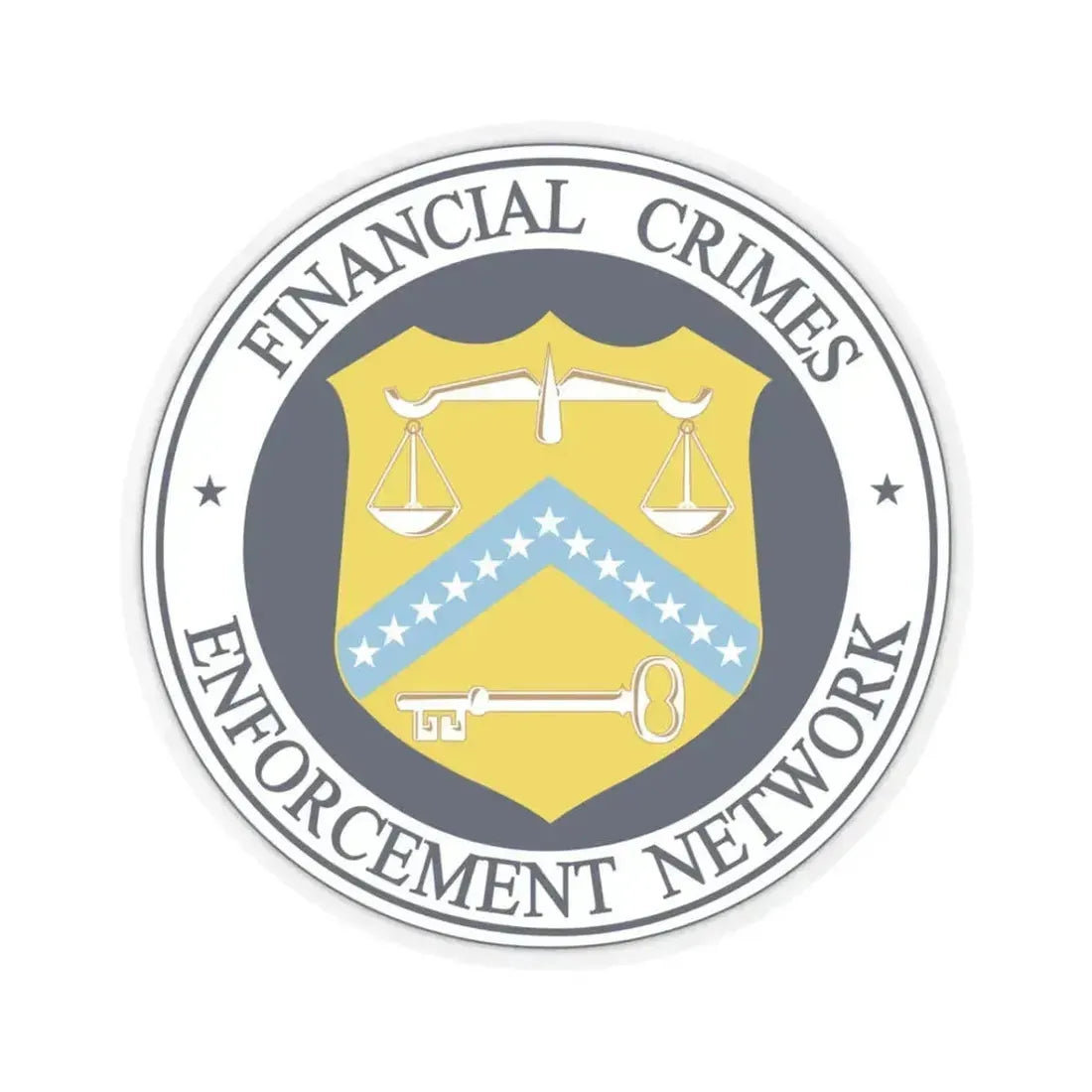 Financial Crimes Enforcement Network 3 - STICKER Vinyl Kiss-Cut Decal 3 Inch Transparent - The Sticker Space