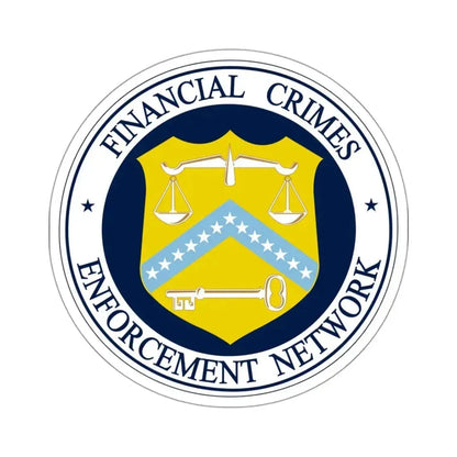 Financial Crimes Enforcement Network 3 - STICKER Vinyl Kiss-Cut Decal 3 Inch White - The Sticker Space