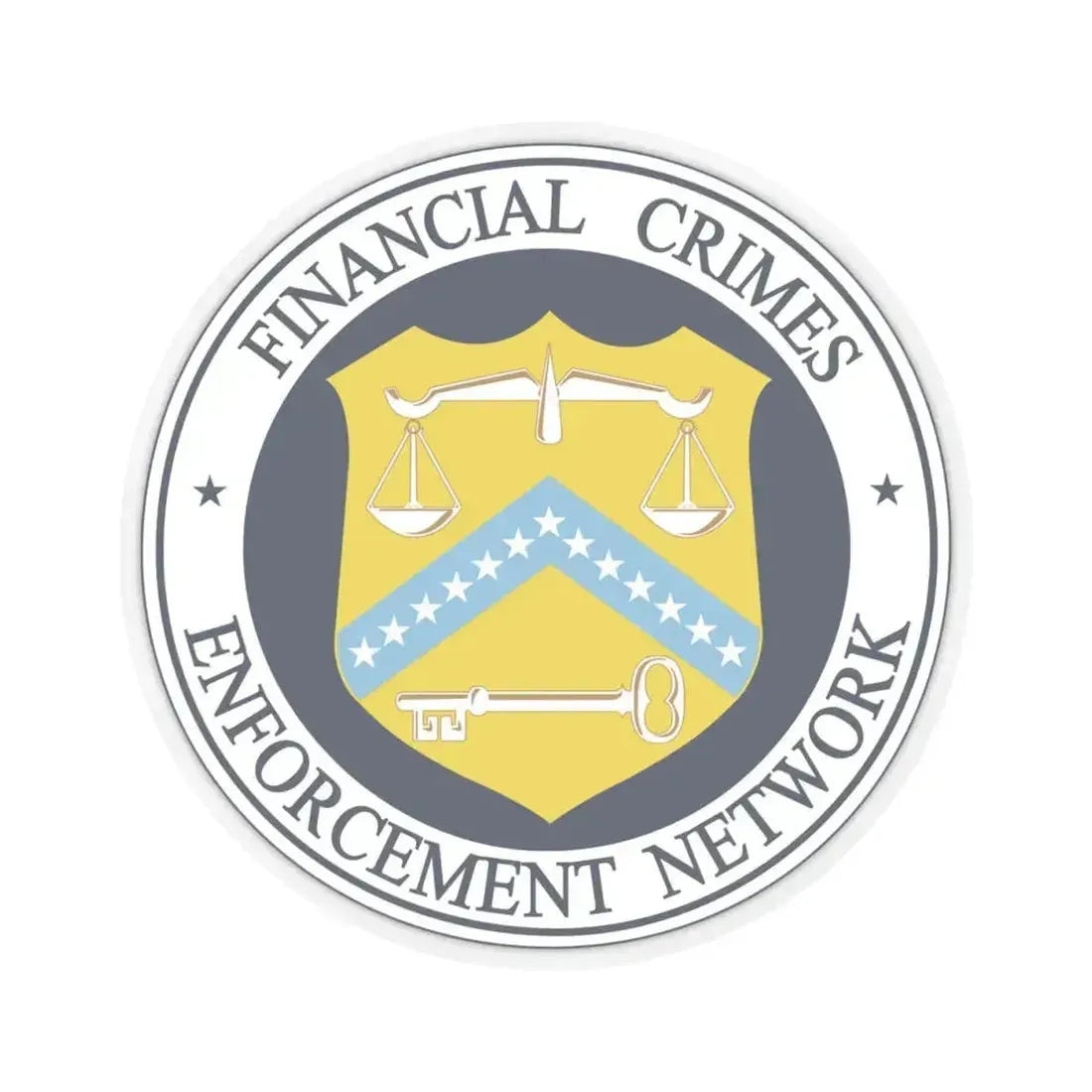 Financial Crimes Enforcement Network 3 - STICKER Vinyl Kiss-Cut Decal 4 Inch Transparent - The Sticker Space