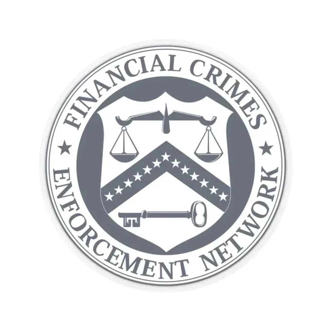 Financial Crimes Enforcement Network - STICKER Vinyl Kiss-Cut Decal 2 Inch Transparent - The Sticker Space