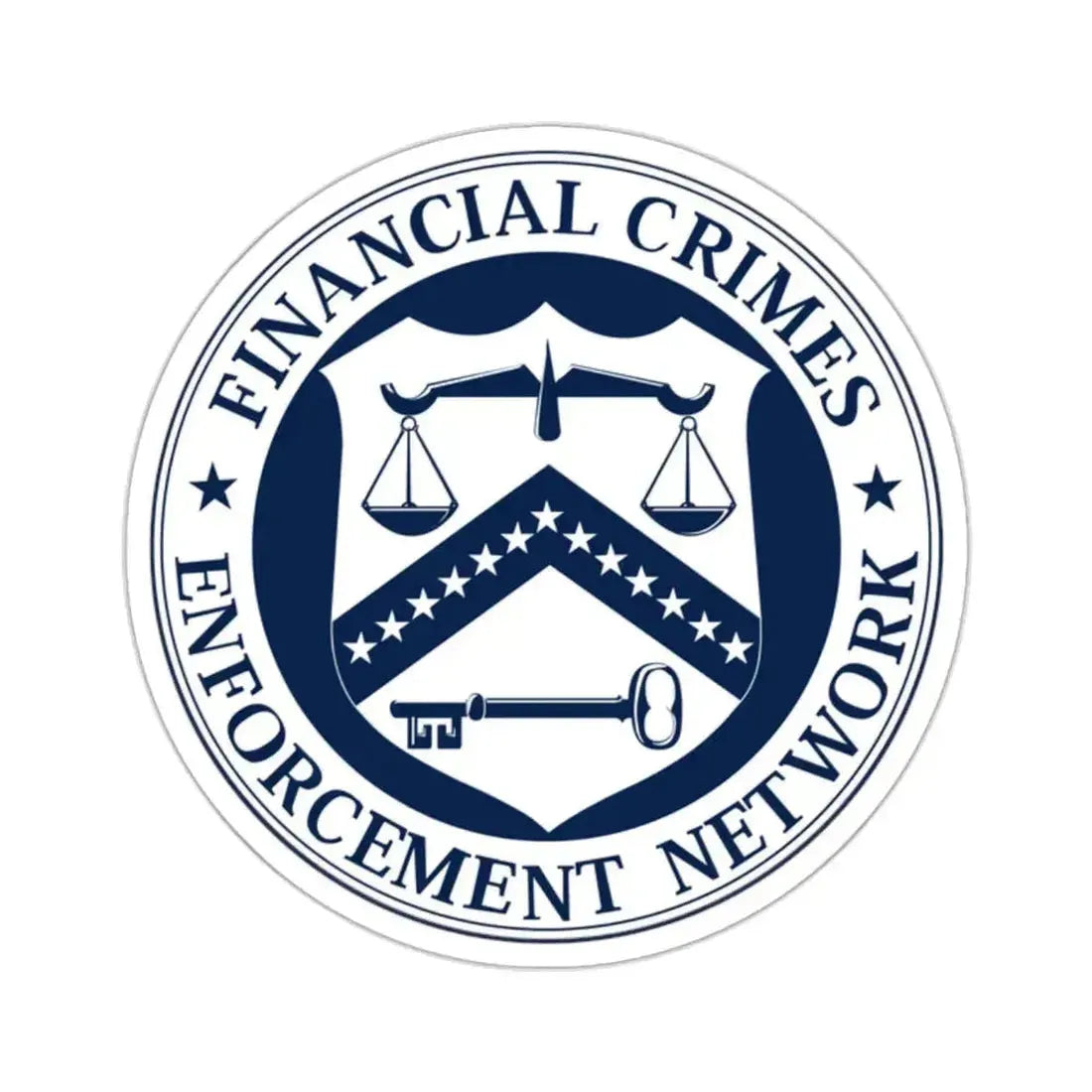 Financial Crimes Enforcement Network - STICKER Vinyl Kiss-Cut Decal 2 Inch White - The Sticker Space