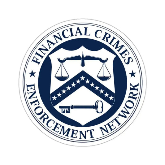 Financial Crimes Enforcement Network - STICKER Vinyl Kiss-Cut Decal 2 Inch White - The Sticker Space