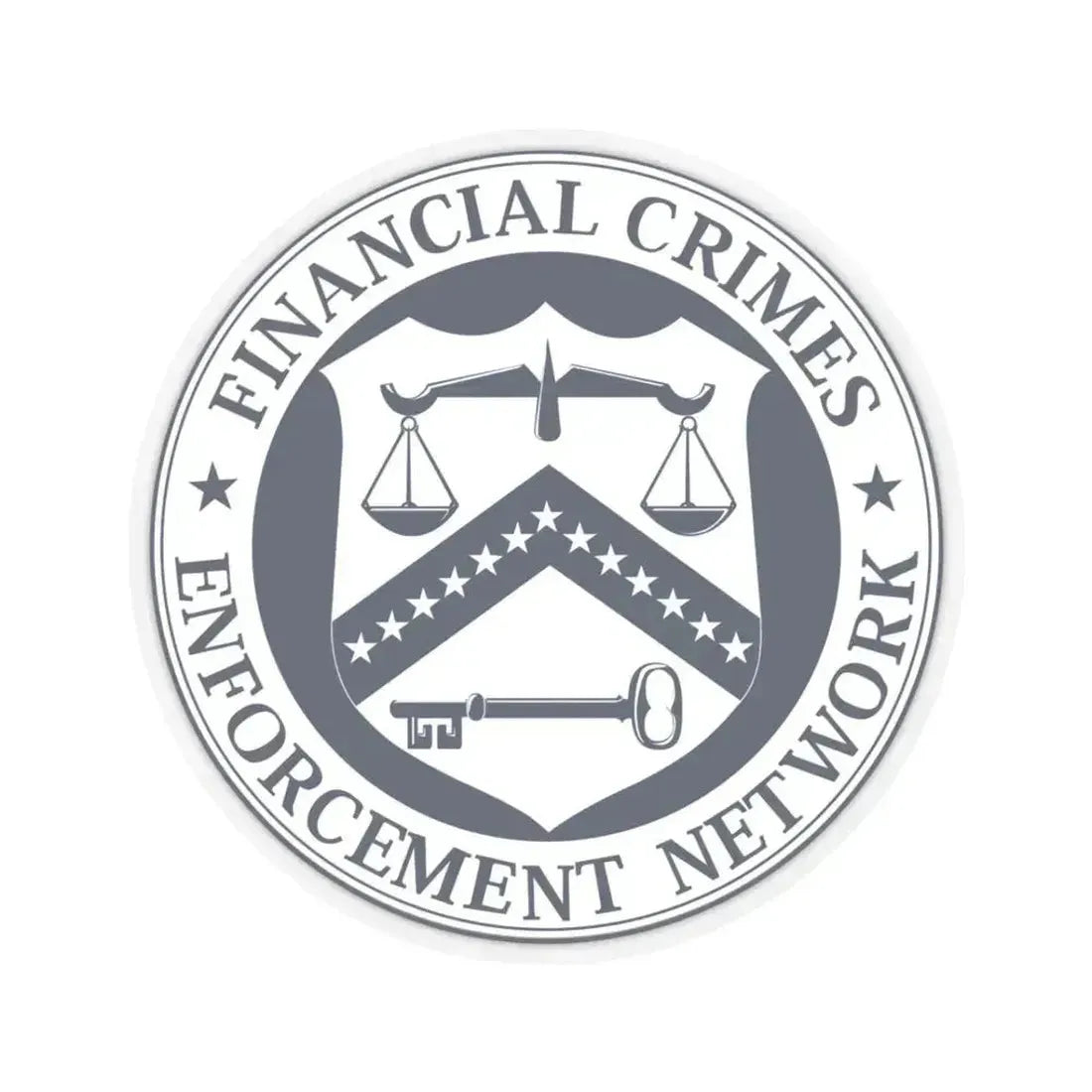 Financial Crimes Enforcement Network - STICKER Vinyl Kiss-Cut Decal 3 Inch Transparent - The Sticker Space