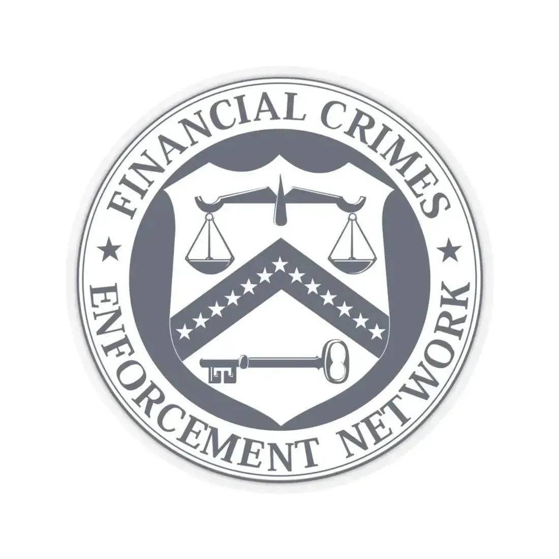 Financial Crimes Enforcement Network - STICKER Vinyl Kiss-Cut Decal 4 Inch Transparent - The Sticker Space