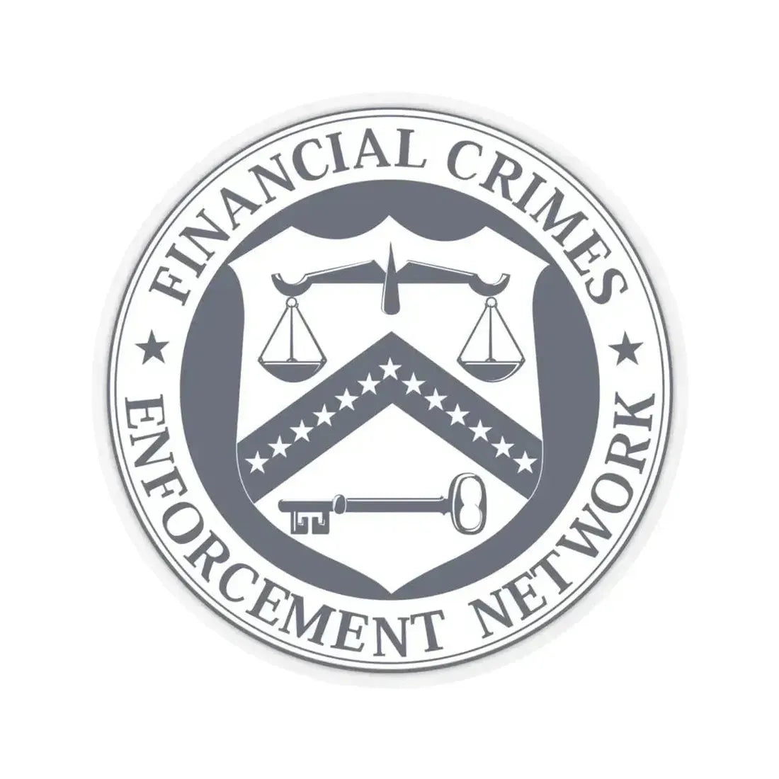 Financial Crimes Enforcement Network - STICKER Vinyl Kiss-Cut Decal 6 Inch Transparent - The Sticker Space