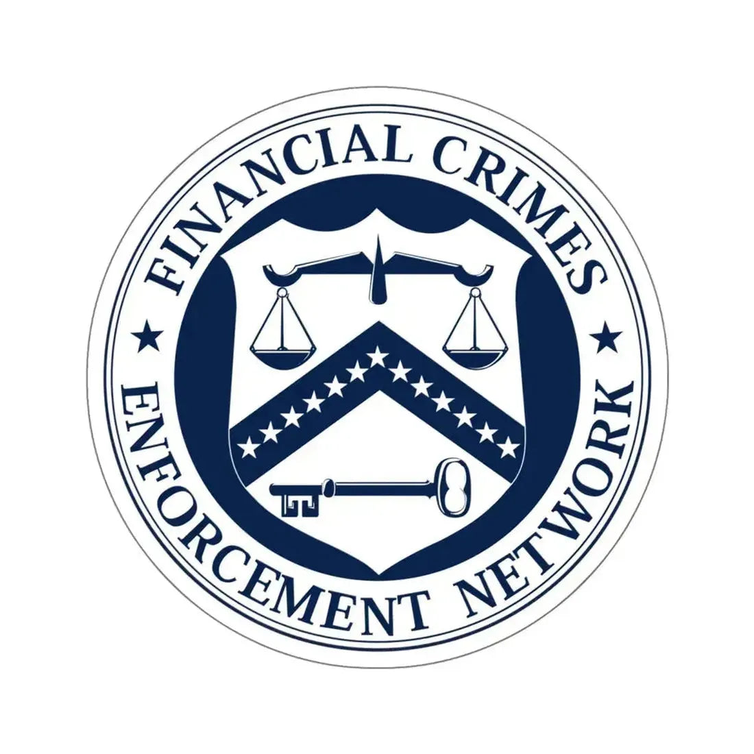 Financial Crimes Enforcement Network - STICKER Vinyl Kiss-Cut Decal 6 Inch White - The Sticker Space