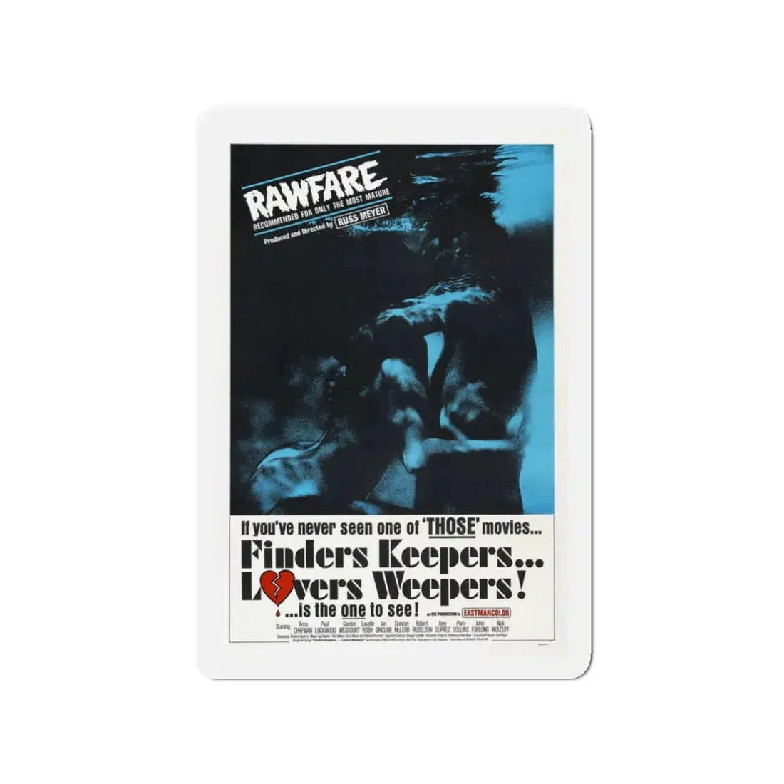 FINDERS KEEPERS, LOVERS WEEPERS 1968 Movie Poster - Refrigerator Magnet 3 Inch - The Sticker Space
