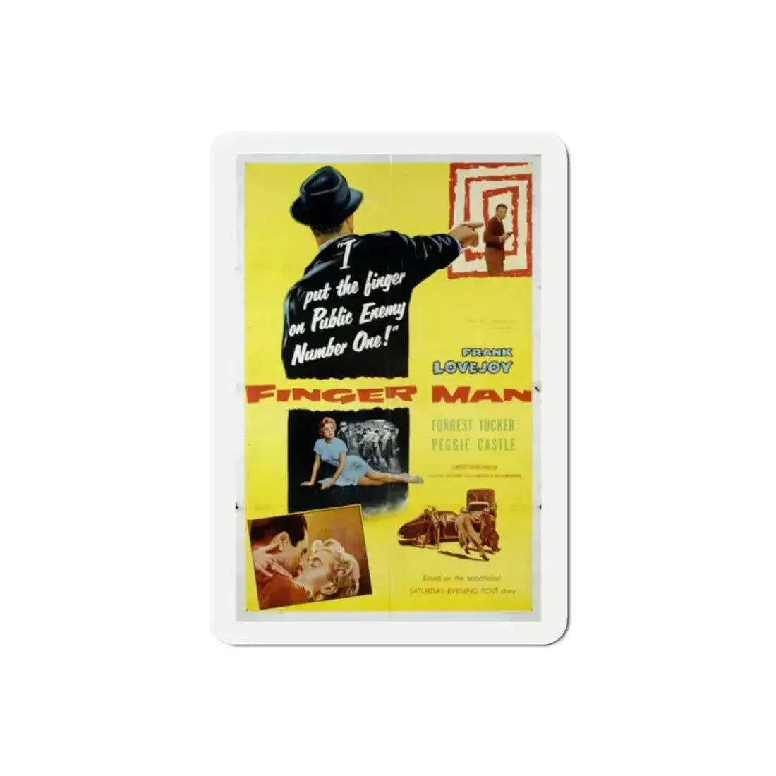 Finger Man 1955 Movie Poster Refrigerator Magnet 2 Inch - The Sticker Space