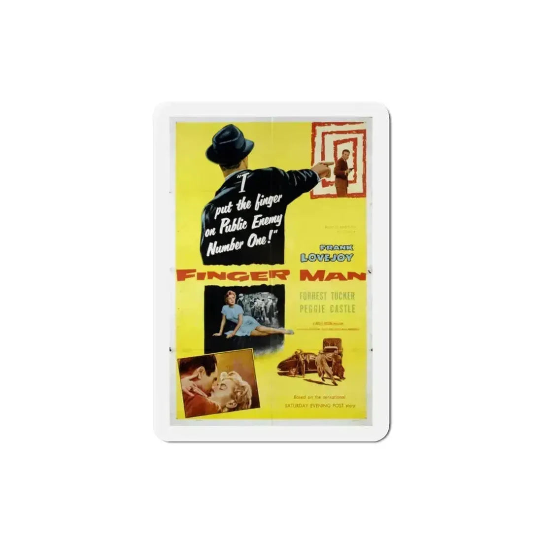 Finger Man 1955 Movie Poster Refrigerator Magnet 3 Inch - The Sticker Space