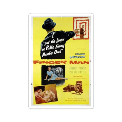 Finger Man 1955 Movie Poster - STICKER Vinyl Kiss-Cut Decal 2 Inch White - The Sticker Space