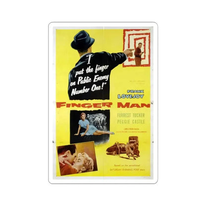 Finger Man 1955 Movie Poster - STICKER Vinyl Kiss-Cut Decal 6 Inch White - The Sticker Space