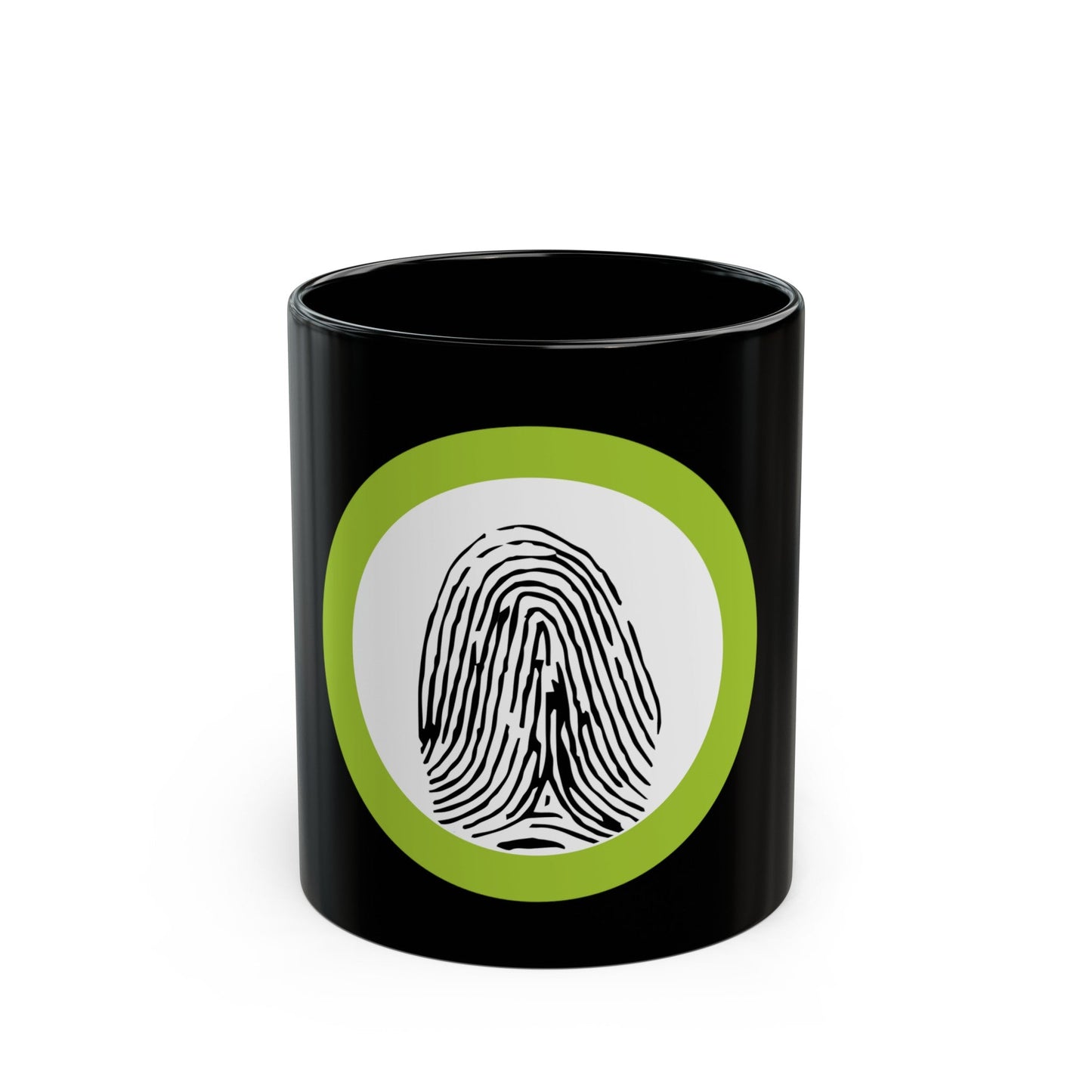 Fingerprinting (Boy Scout Merit Badge) Black Coffee Mug-11oz-The Sticker Space